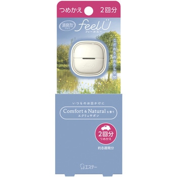 消臭力クルマ用 feelU クリップタイプ つめかえ エクリュサボン エステー