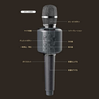 カラオケマイクスピーカー カラオケ デュエットモード 高品質スピーカー Bluetooth オーディオケーブル MicroSDカード スマホにペアリング NAKAGAMI