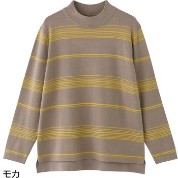 821965 レーヨンボーダーやわらかセーター ケアファッション
