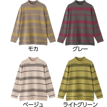821965 レーヨンボーダーやわらかセーター ケアファッション