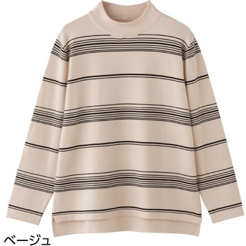 821965 レーヨンボーダーやわらかセーター ケアファッション