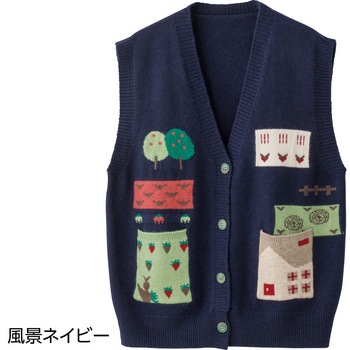 821967 ジャカードベスト ケアファッション