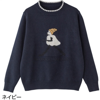 821968 ジャカード衿配色プルオーバー ケアファッション