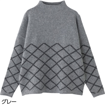 821975 やわらかバイヤス切替付け袖セーター ケアファッション