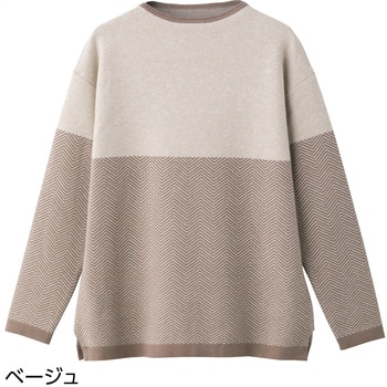 821979 もちのび前身切替付け袖セーター ケアファッション