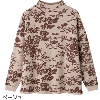 821479 もちのび花柄付け袖セーター ケアファッション
