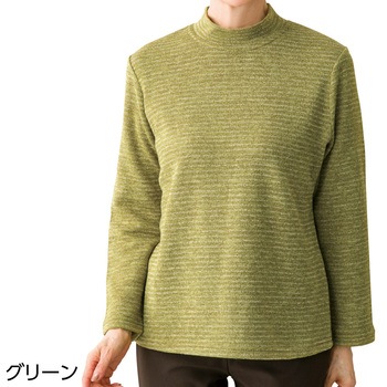 89493 杢調ボーダー裏起毛Tシャツ ケアファッション