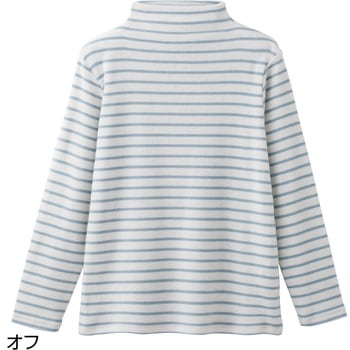 820452 あったかボーダー柄Tシャツ ケアファッション