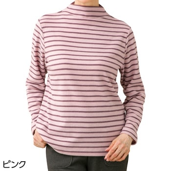 820452 あったかボーダー柄Tシャツ ケアファッション