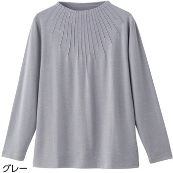 821984 前身ピンタックTシャツ ケアファッション