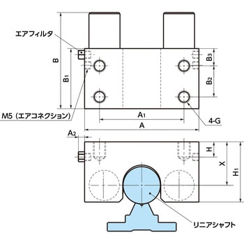 リニアクランパ・ズィー - 空気圧 - 常時閉 - リニアシャフト用 鍋屋