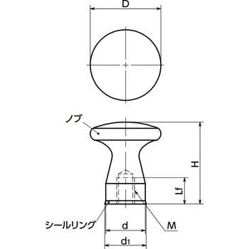 メタルプルノブ(めねじ) - ハイジェニックデザイン NBK(鍋屋バイテック会社)