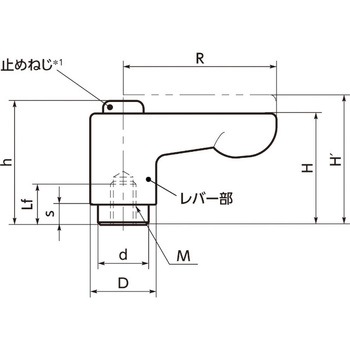 ミニクランプレバー(めねじ) - フラットタイプ NBK(鍋屋バイテック会社)