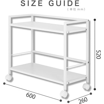 デスクワゴン ワイド2段 ホワイト Asmix(アスカ)