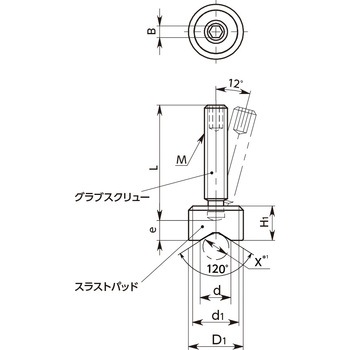 スラストパッドつきグラブスクリュー - スラストポイントタイプ NBK(鍋屋バイテック会社)