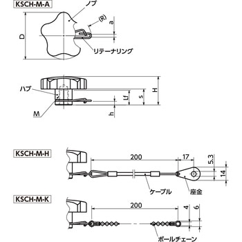 ステンレスハンドノブ(めねじ) - 脱落防止タイプ NBK(鍋屋バイテック会社)