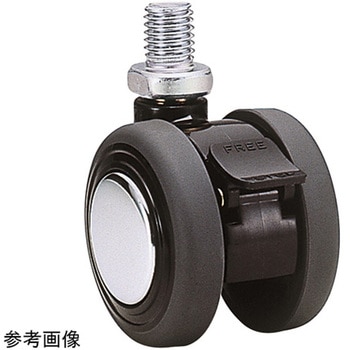 双輪キャスター Φ50 自在 ストッパー付 ネジ式 東海キャスター