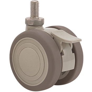 双輪キャスター Φ75 自在 ストッパー付 ネジ式 ステンレス仕様 SUSシリーズ 東海キャスター