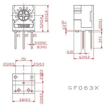 単回転型サーメットトリマ GF063XBシリーズ 東京コスモス電機
