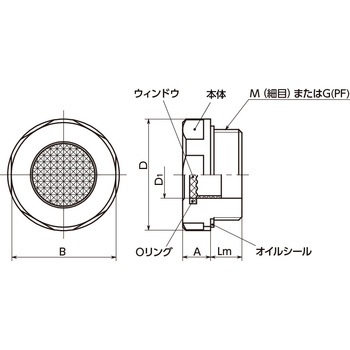オイルレベルウィンドウ - プリズムタイプ NBK(鍋屋バイテック会社)