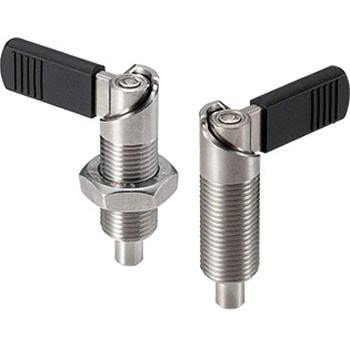 インデックスプランジャ(ステンレス製) - レバータイプ - 180°回転制限 - レバーキャップつき - NBK(鍋屋バイテック会社)