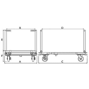 900x2080mm/800kg 多目的運搬車 エスコ