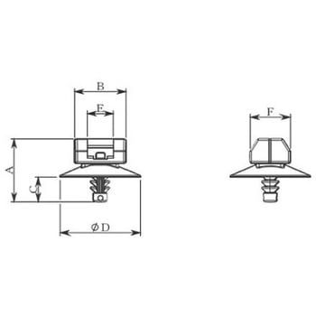 結束バンド用ファーツリーマウント 導電性/100個 エスコ