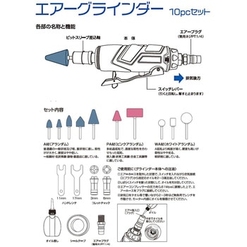 エアーグラインダーセット 10pc WIZ'A