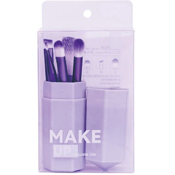 ミニメイクブラシ5本セット・ケース付き(パープル) 錦尚金