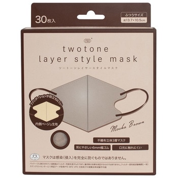 ツートーンレイヤースタイルマスク モカブラウン 富士