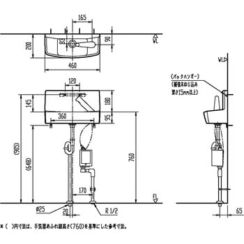 壁付手洗器(奥行200mm)自動水栓タイプ LIXIL(INAX) 手洗いカウンター 【通販モノタロウ】