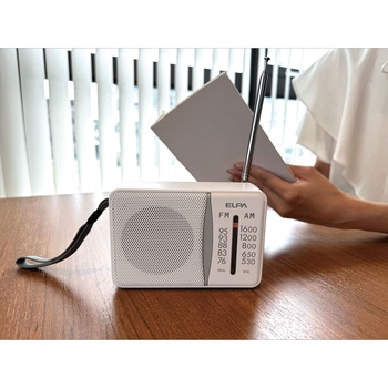 電池長持ちコンパクトラジオ 防災用常備ラジオ 65mm大型スピーカー搭載 災害 情報収集 電池長持ち 長時間使用可能 防災 ELPA