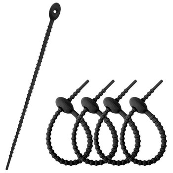 シリコンバンド 黒 5本セット 結束バンド  ケーブルバンド 配線 コード 配線整理 多機能 メディアカバーマーケット