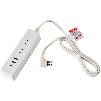 コード付6個口USBタップ PD対応 超速充電 最大20W給電可 雷ガード付 コンセント6個口+USB3ポート コンパクト スッキリ配線L型プラグ 保護被ふく付安全構造 ELPA