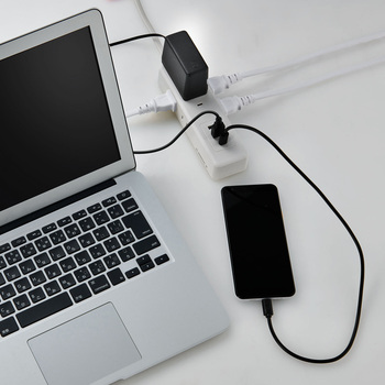コード付6個口USBタップ PD対応 超速充電 最大20W給電可 雷ガード付 コンセント6個口+USB3ポート コンパクト スッキリ配線L型プラグ 保護被ふく付安全構造 ELPA