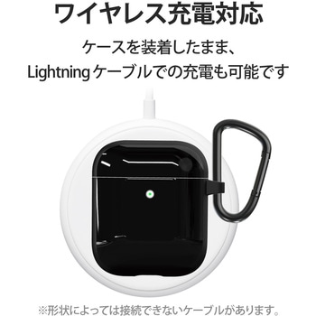 AirPods Proケース ワイヤレス充電Qi対応 TOUGH SLIM 耐衝撃 TPU PET カラビナ付き エレコム