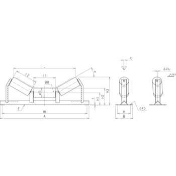 屋外ベルトコンベア用キャリヤスタンド[JCB] JRC