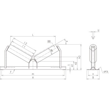 屋外ベルトコンベア用YC型キャリヤスタンド[YCB] - JRC