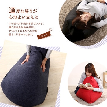 ポケット付き 背もたれビーズクッション 【Totte  トッテ 】 ホームテイスト