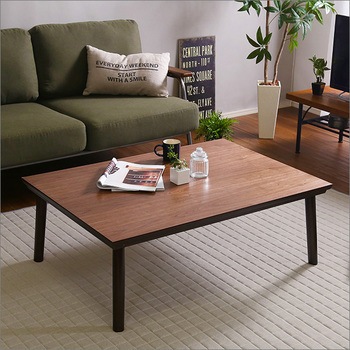 通年使える 木目調こたつ カーボンフラットヒーター付 105cm×75cm幅 長方形 単品【ELTER-エルター-】 ホームテイスト