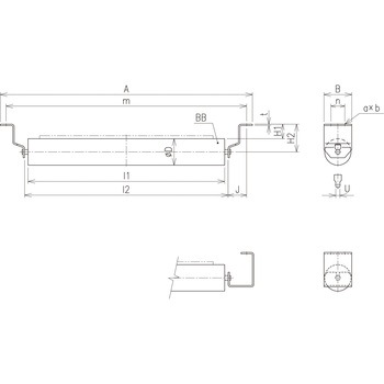 屋外ベルトコンベヤア用リターンブラケット[RB] JRC