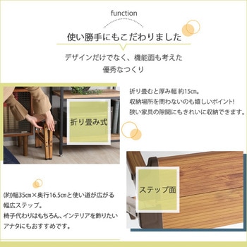 折り畳み式ステップスツール【monSTEP】1段タイプ ホームテイスト