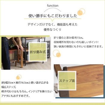折り畳み式ステップスツール【monSTEP】2段タイプ ホームテイスト