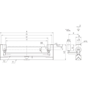 屋外ベルトコンベア用自動調芯リターンブラケット[JARB] JRC
