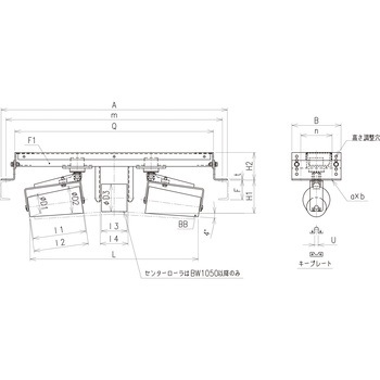 屋外ベルトコンベア用テーパ型逆押え自動調芯リターンブラケット2軸式[AR2B-T] JRC