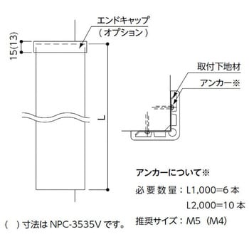 NPC-6565V 柱壁保護材 コーナーガードNPCタイプ 65×65 1本 ナカ工業