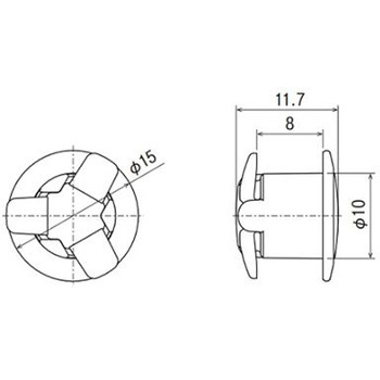 ワンプッシュリベット(パンロック/10個)Φ8.0mm/10mm EA527CAシリーズ エスコ