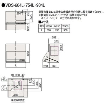 レンジフード プロペラファン タカラスタンダード レンジフードファン 通販モノタロウ Vds 604l K