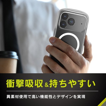 iPhone 17 Pro [LIGHT SHIELD Solid] MagSafe対応 超精密設計 衝撃吸収 ハイブリッドクリアケース ホワイトリング Simplism