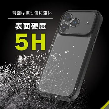 iPhone 17 Pro [GRAV Solid UNLIMITED] 超精密設計 耐衝撃5M ハイブリッドケース クリア×ブラック Simplism